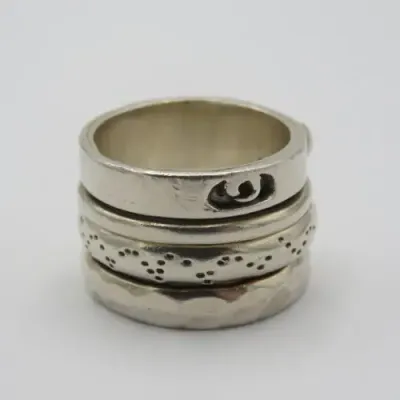 Sterling silver custom design ring - Weighs 17,9 g - See picture for size