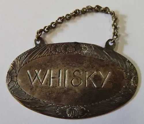 Silver and Silverplate wine label - Whisky - No hallmarks - Looks like silver