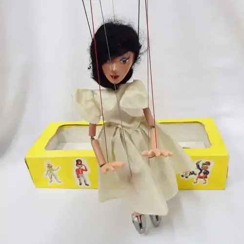 Pelham Puppets Ballet Dancer marionette - plastic limbs - silver colour shoes - in original box