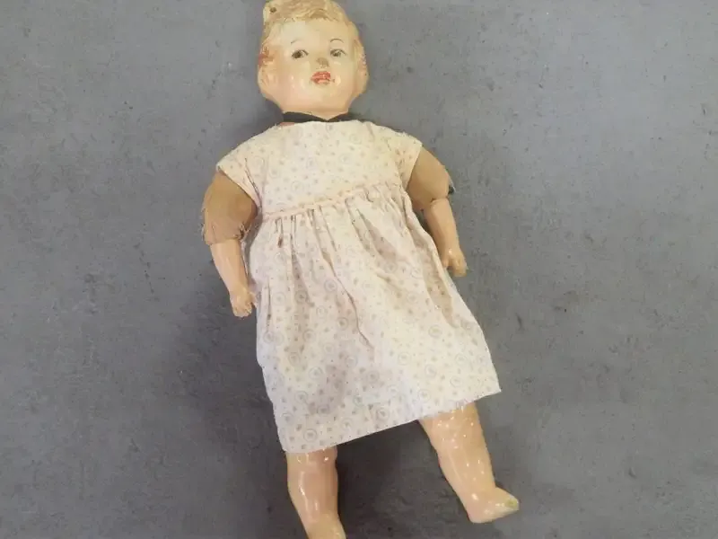 Antique composition doll - Unclear marking on back - 44cm