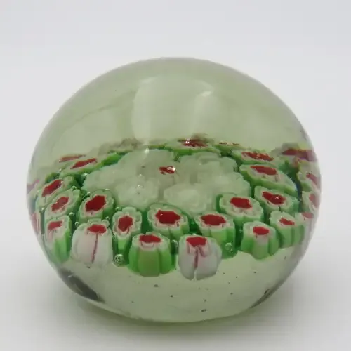 Vintage handmade glass Millefiori paperweight