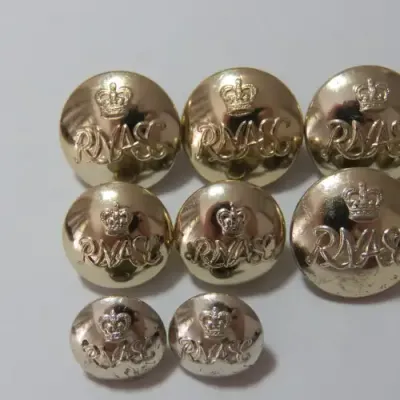 Rhodesia and Nyasaland Army Service Corps lot of 10 buttons - 4 Medium - 4 Small - 2 Pocket