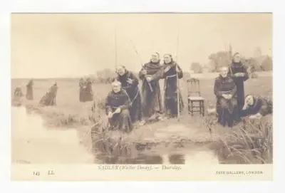 Postcard of Angling Monks, early 1900`s - Unused