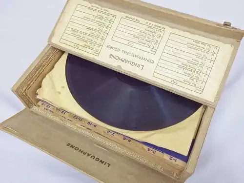 Linguaphon Conversational Course - Spanish set on 78 rpm records in original case - Some extras