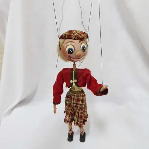 Pelham Puppets Macboozle marionette - very old version - wooden links - flat hands