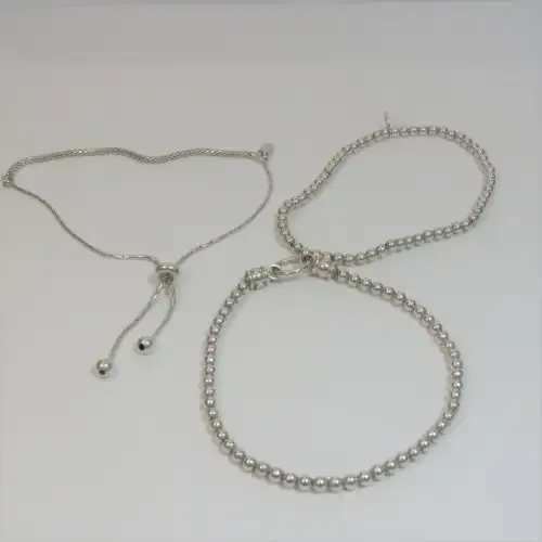 Lot of 3 sterling silver bracelets - Weighs 12.1g