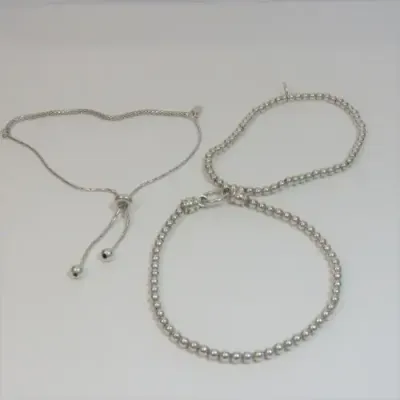 Lot of 3 sterling silver bracelets - Weighs 12.1g