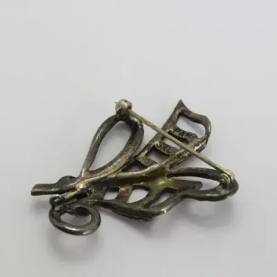 Vintage silver marcasite brooch - Marked PAM silver