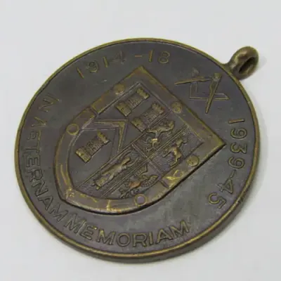Masonic WW1 &amp; WW2 memorial medallion