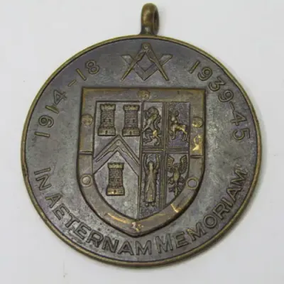 Masonic WW1 &amp; WW2 memorial medallion