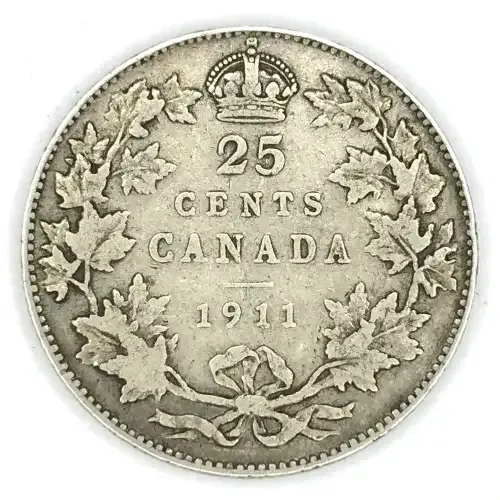 1911 Canada silver 25 cents