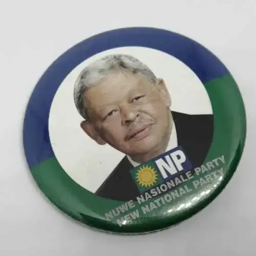 New National Party election campaign lapel badge - Gerald Morkel