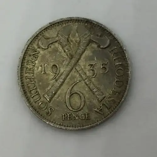 Southern Rhodesia 1935 George V sixpence XF