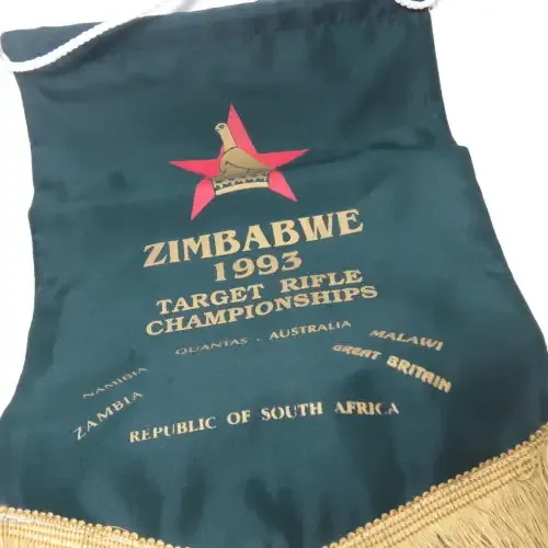 1993 Zimbabwe Target Rifle Championship wall flag - Signed by Team members