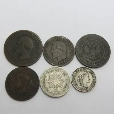 Lot of 6 International coins - Every one over 100 years old