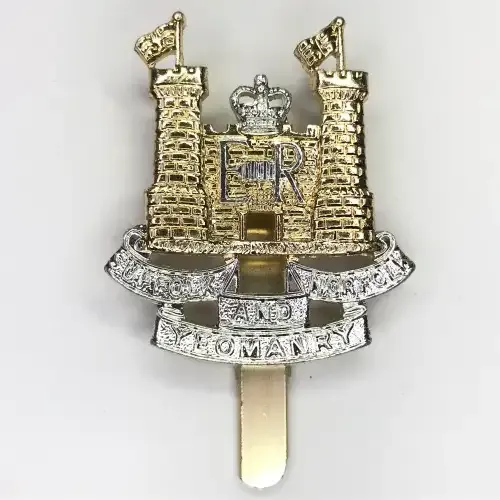 Great Britain Suffolk and Norfolk Yeomanry badge - Bi-metal - Slide