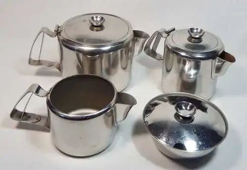 Vintage stainless steel tea set