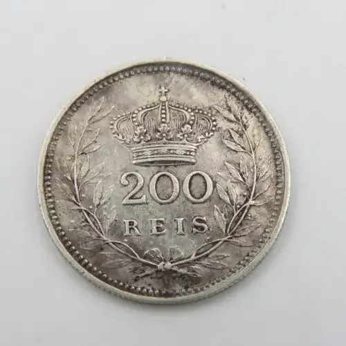 Portugal 1909 silver 200 reis