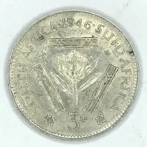 1946 SA Union Threepence tickey - AU+
