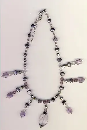 Pearl and Amethyst necklace as per scan