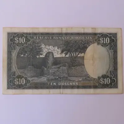 Reserve Bank of Rhodesia Ten Dollars 15 September 1975 - Fine