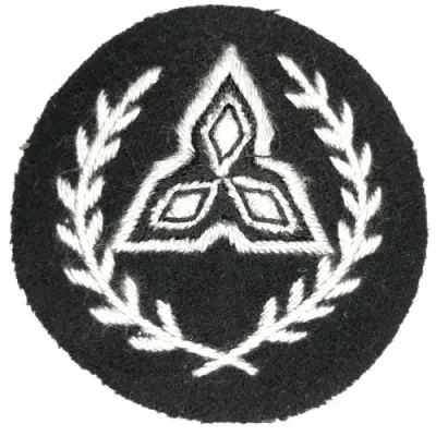 SWA Territory Force Regimental Sergeant arm badge - Silver cotton on black