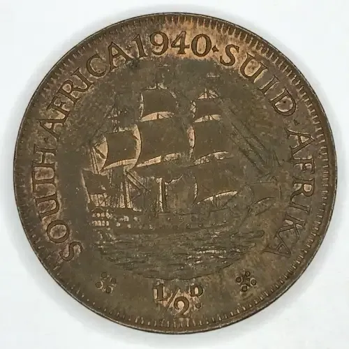 1940 SA Union Half Penny - AU+