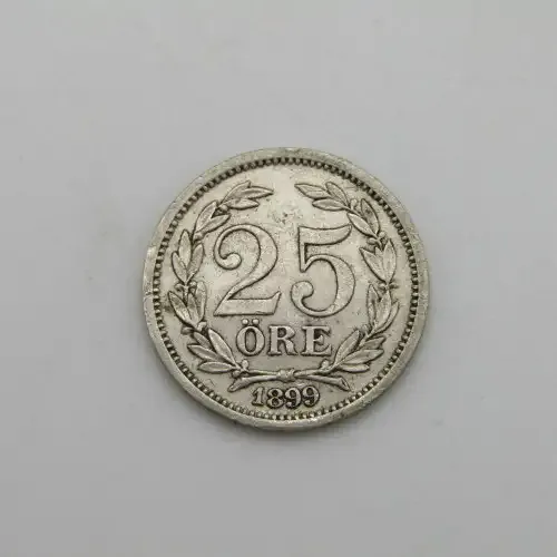 1899 Sweden silver 25 ore