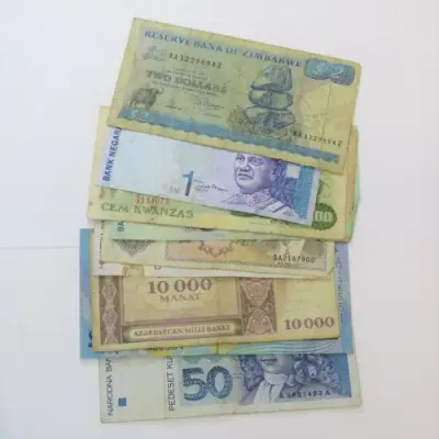 Lot of 10 old world banknotes