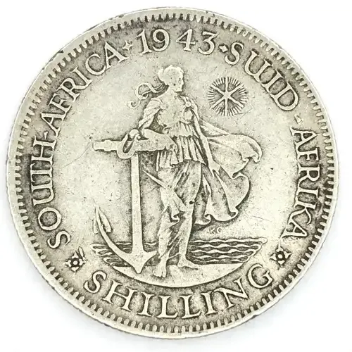 1943 SA Union date variation Shilling - 9 and 4 far apart