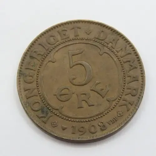 Denmark 1908 Bronze 5 ORE - XF