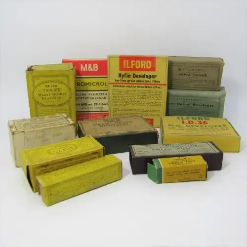 Lot of 12 vintage developing liquids