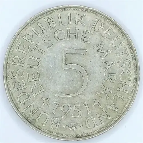1951 G German Federal Rep. 5 mark - aXF