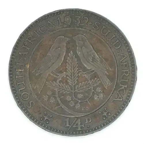 1932 SA Union Bronze George V farthing - EF+ / AU