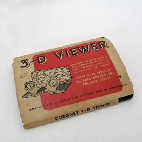 Vintage Coronet 3-D viewer - pocket size with 2 slides