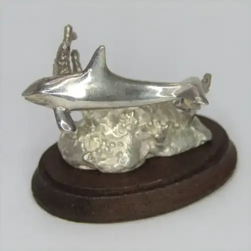 Silver Sculpture `Orca` by Stuart Benade