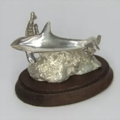 Silver Sculpture `Orca` by Stuart Benade