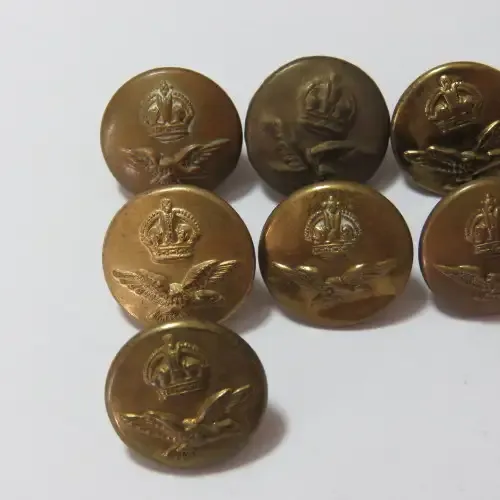 South African Air force buttons smaller size - Lot of 9 different makers/periods - Very hard to get