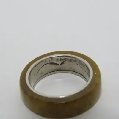 Ring made from vintage Greek coin and resin - Size O