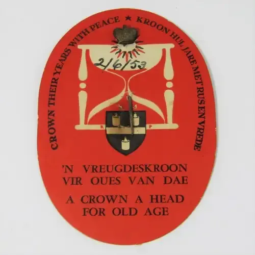 Pin sold in aid of Queens Haven old age home 1953 - with original card