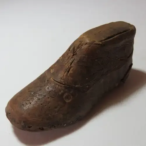 Antique wooden shoe form for toddler shoes