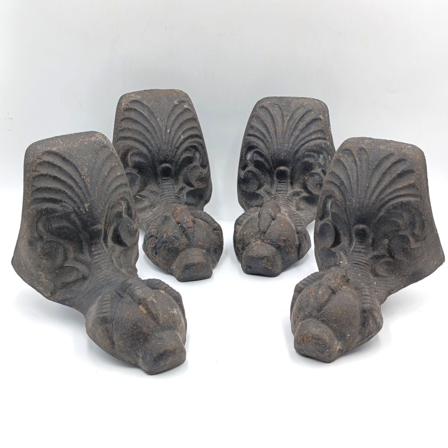 Set of 4 Ball and Claw cast iron legs for coal stove