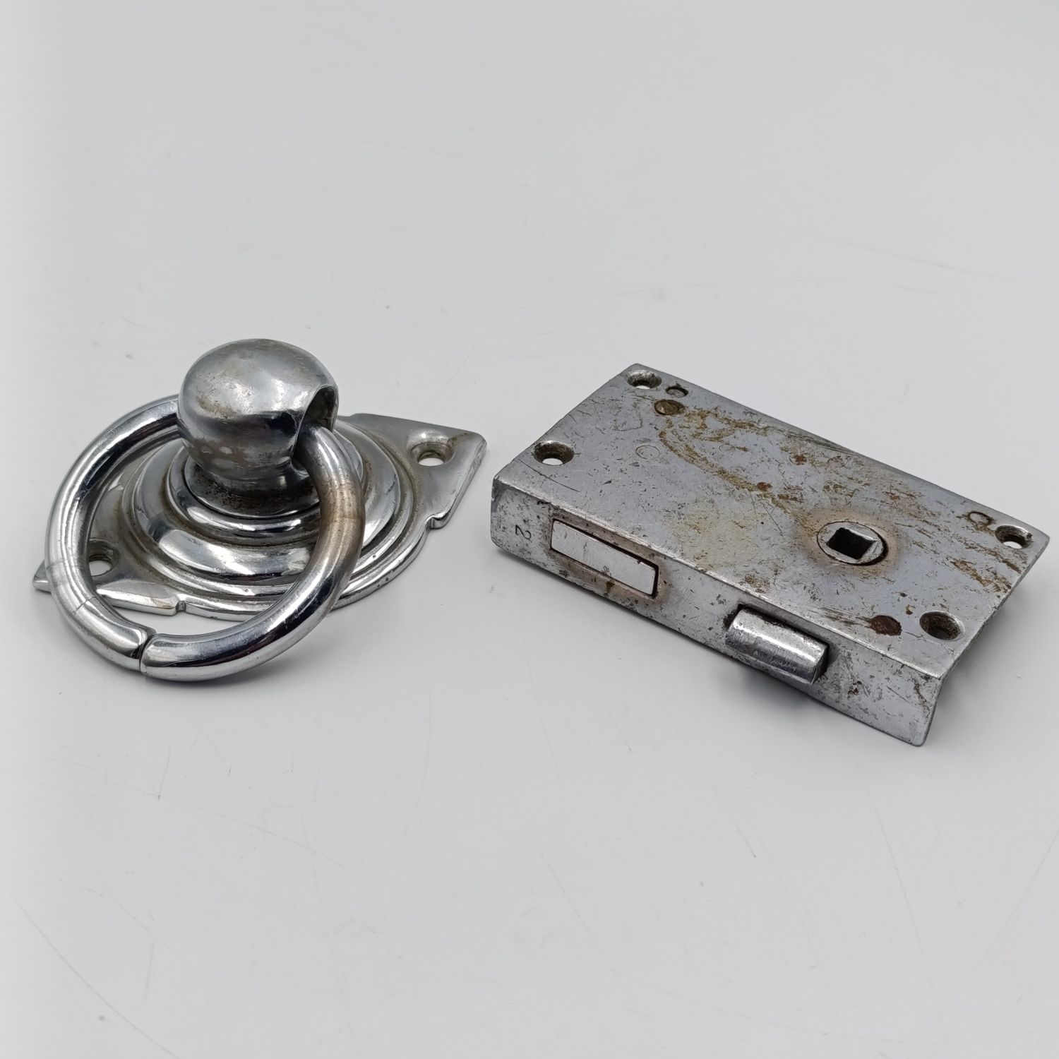 Vintage Railway door handle and lock - handle marked &quot;Kitchen&quot; possibly SA Railways