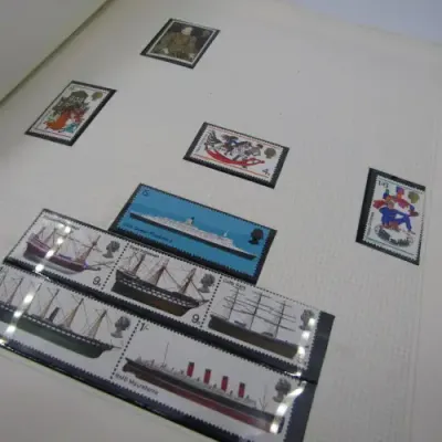Great Britain mint stamp album from late 60`s onwards with hundreds of mint stamps