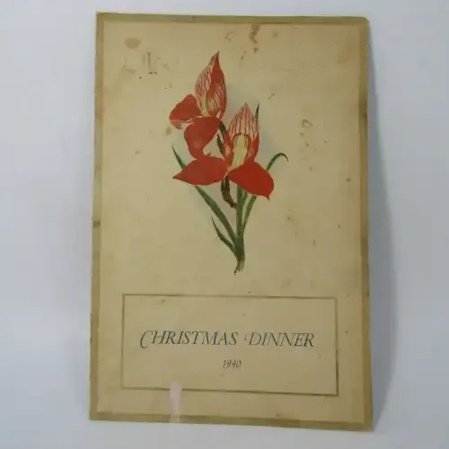 1940 Christmas dinner SAAF menu signed by about 30 Airforce soldiers
