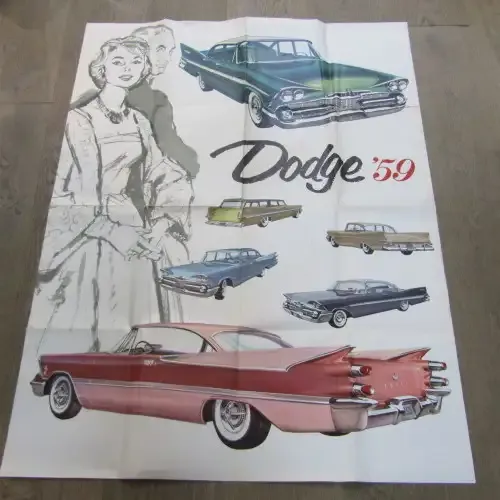 Vintage large 1959 Dodge poster - 96 x 126cm