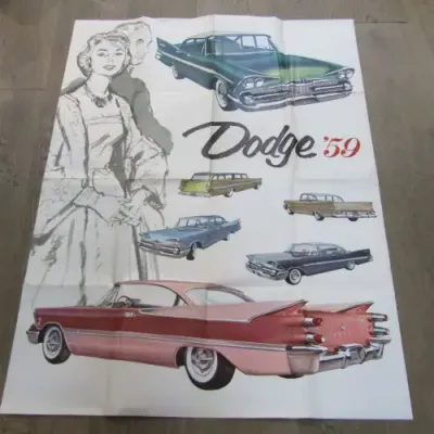 Vintage large 1959 Dodge poster - 96 x 126cm