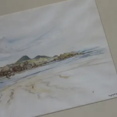 Tony Grogan watercolour painting of Great Fish River Mouth - Sizes in description below