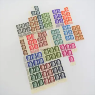 Germany Hitler Stamps overprinted Ukraine - More than 100 - Most in blocks of 6