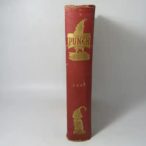 1886 Bound volume of Punch magazine - some damage